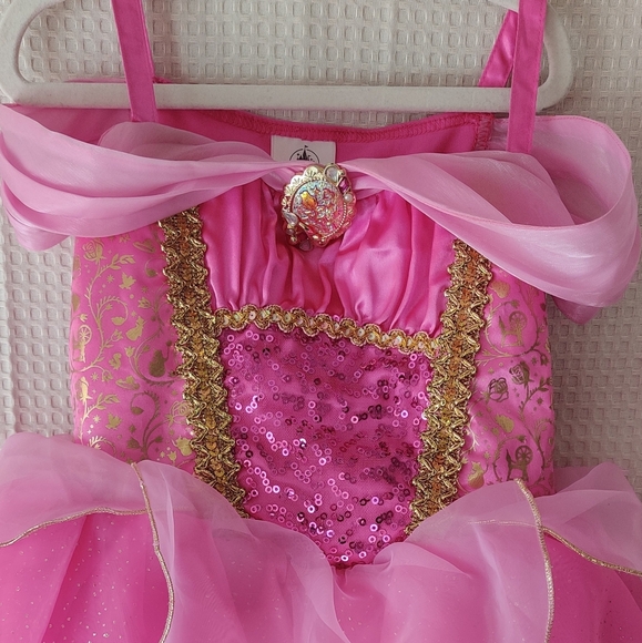 Disney Aurora Sleeping Beauty Pink  Roleplay/Dress up Costume Dress Size 5/6 - Picture 5 of 8